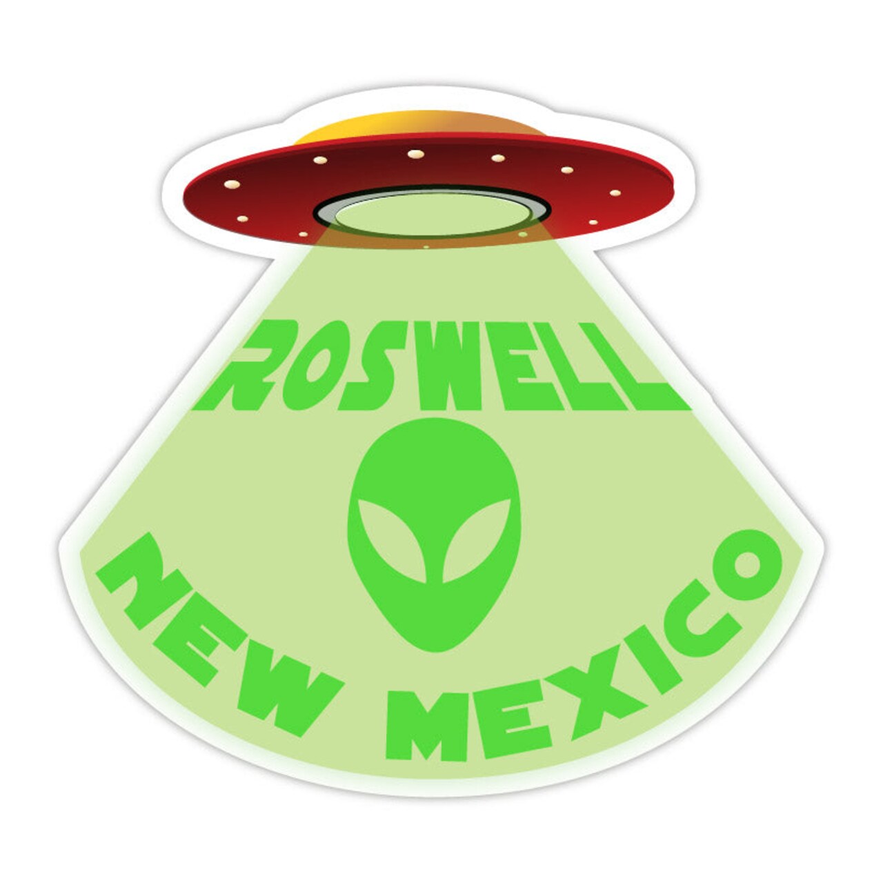 R & R INC. Roswell New Mexico Souvenir UFO Spaceship Alien Decal Sticker